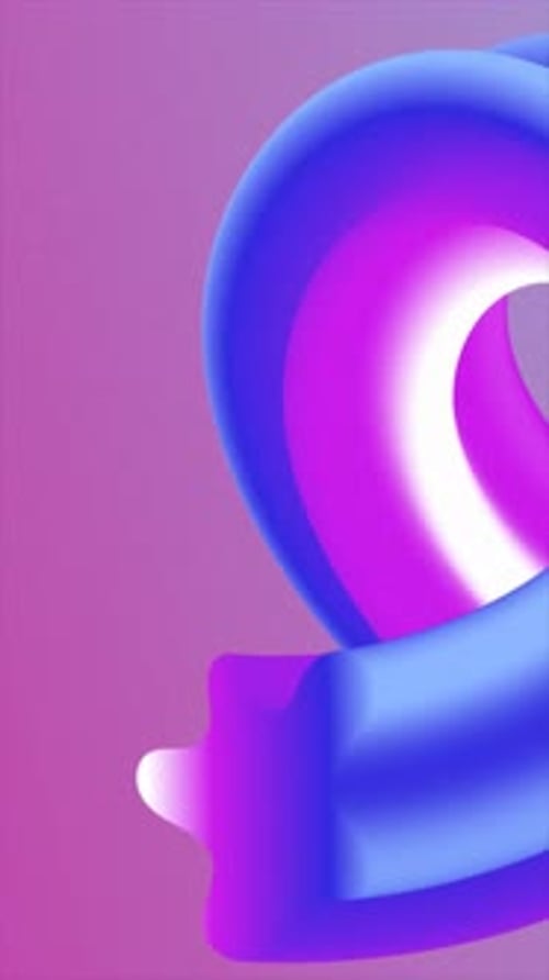 Tubos 3D abstratos de cores vivas com gradientes suaves de magenta, violeta e ciano