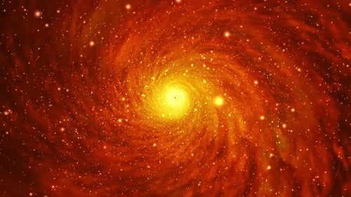 Abstract Glowing Particle Vortex in Space Background