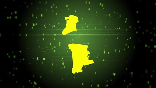 Futuristic Digital Map Reveal with Glitch Effect