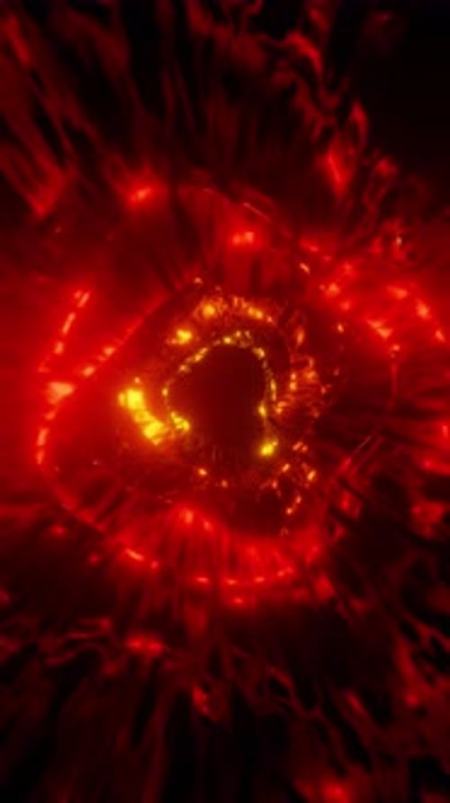 3D Animation of FHD Neon Light with Glowing Red and Orange Color Effect