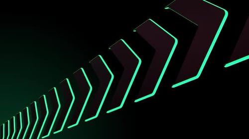 Futuristic Neon Arrows Moving Upward Background