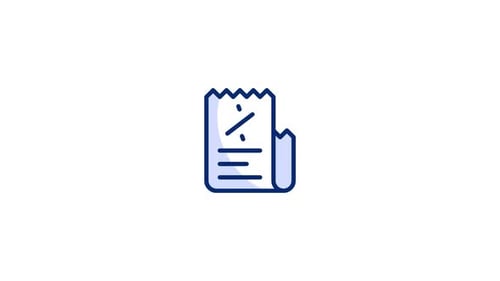 Animated Flat Design Discount Receipt Icon