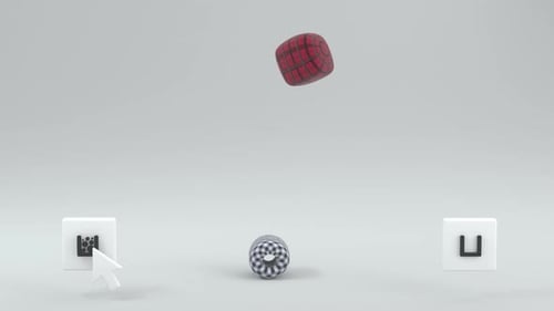 Plaid Soft Body Cubes and Spheres Dynamic Piling Animation