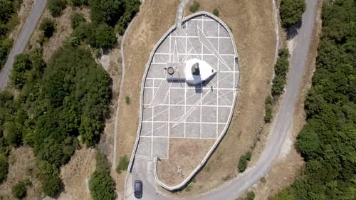 Looking down at the Greco-Italian 1940 War monument in Kalpaki Greece