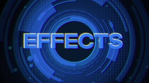 Effets : texte, glitch, arrière-plan, style bleu