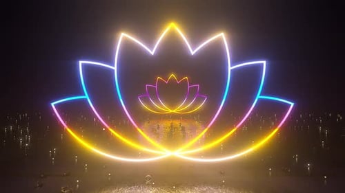 Neon Flower Light Tunnel