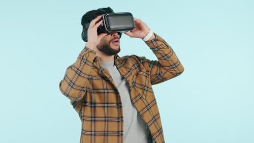 Young Adult Using Virtual Reality Headset