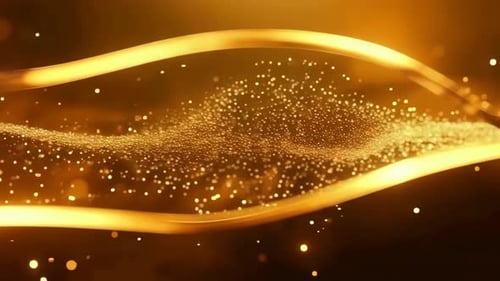 Elegant Golden Particle Waves Loop Background