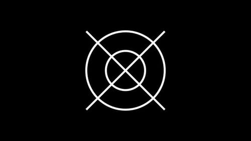 Colección Nano: elemento de bucle animado con un icono de radar circular blanco sobre fondo negro