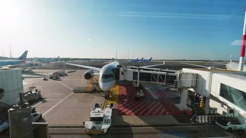 Cargo Aircraft Preparation At The Airport Terminal