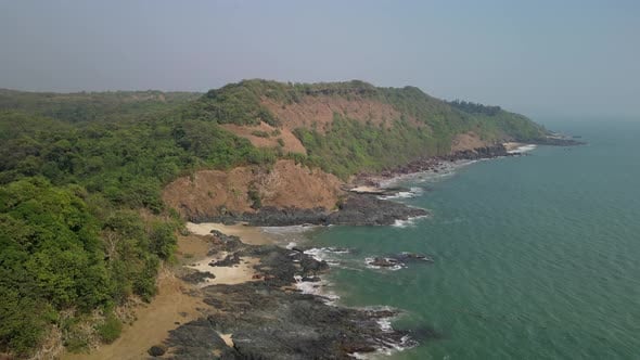 Aerial View of Scenic Goan Coastline with Hills and Beaches, Nature ...