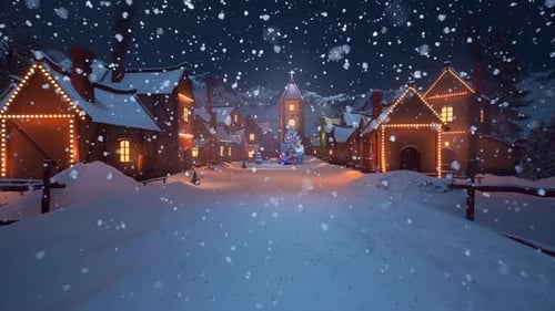 Spazieren Sie in der verschneiten Stadt