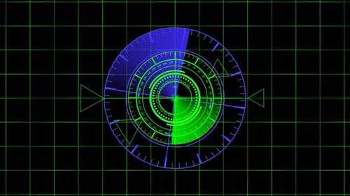 searching 3D radar device . sonar radar Hud holographic with communication technology search bar