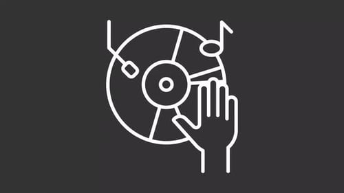 Turntable scratching white line animation