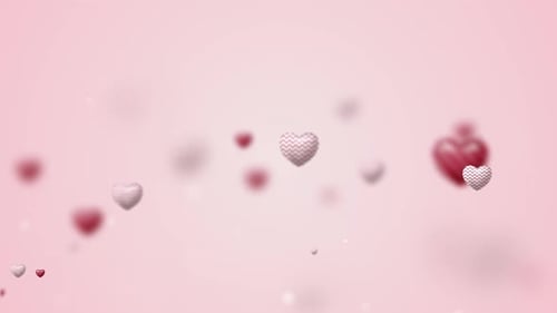 Floating 3D Hearts Background for Romantic Celebrations