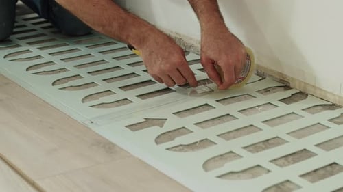Feuilles de sous-couche en mousse pour la fixation des travailleurs avec du ruban adhésif