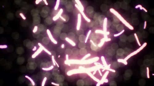 Glowing Microscopic Rods Science Background Animation