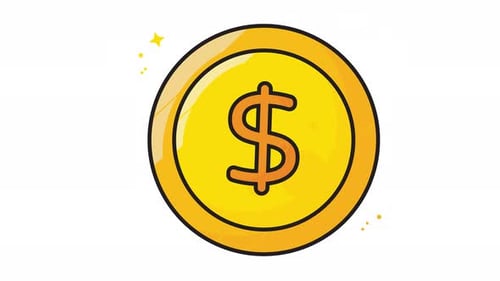 Animated Dollar Coin Icon Loop