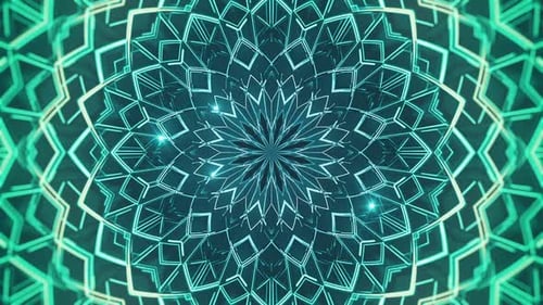 Blue Neon Sparkling Round Pattern