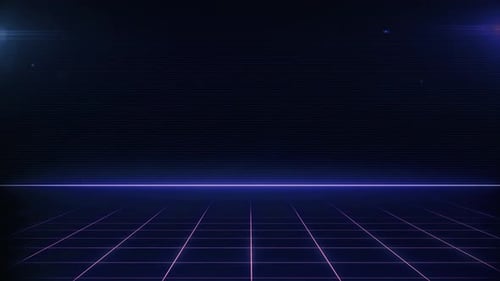 Neon Equalizer Bars on Retro Grid Background