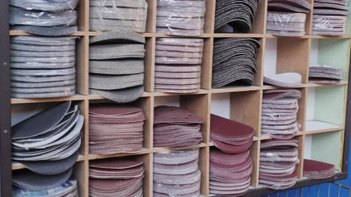 Shop with Highly Rigid Grinding Paper in the Hardware Store