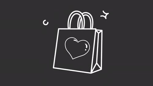 Minimalist Gift Bag with Heart Line Animation