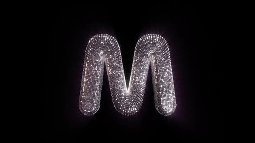 M Letter with Disco Ball aesthetics On Alpha Loop