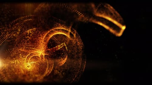 Abstract Flowing Gold Particle Waves Background Animation