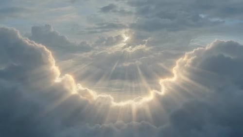 Dramatic God Rays Clouds Background