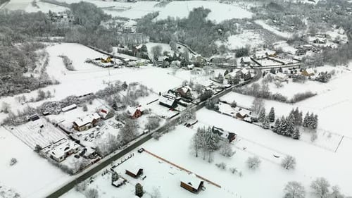 Aerial Flight Over the Village