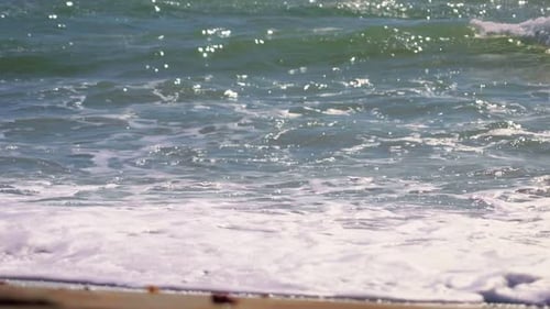 Close up of ocean waves at the beach