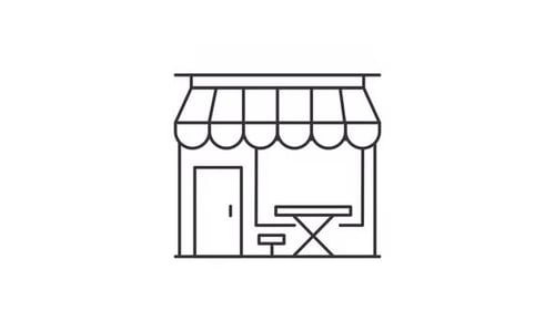 Line Art Shop Storefront Business Icon Animation