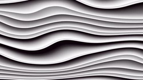 Monochrome Abstract Wavy Lines Looping Motion Background