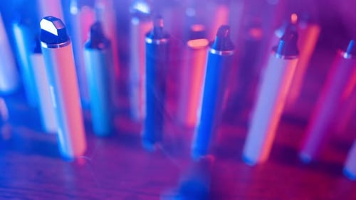 Close Up Of Vape Pens Under Artificial Light
