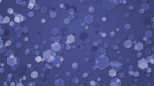 Abstrakte technologische Sechsecke, Animation, himmelblauer Farbhintergrund, modernes futuristisches Sechseck