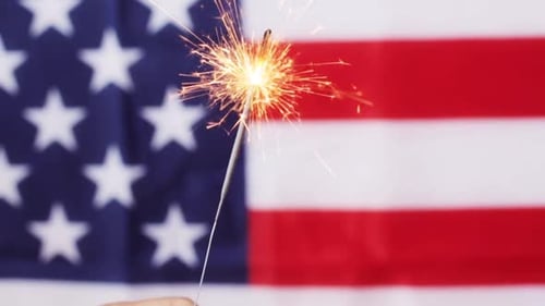 American Independence Day, Patriotism, Holidays and People Concept - Close Up Of