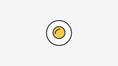 Flat Design Fried Egg Icon Animation