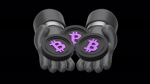 bitcoin income 3d Animation, Alpha Channel, Transparent Background