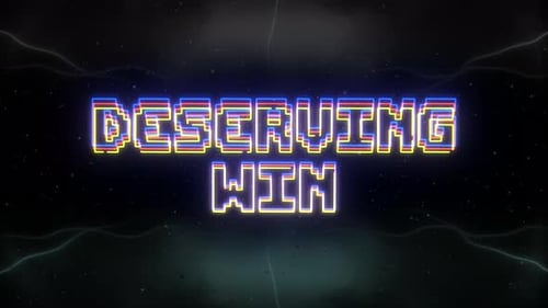 Texte au néon Derving Win avec fond rétro