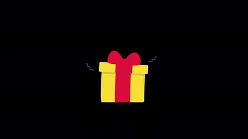 Vídeo de animación de caja de regalo - Transparente