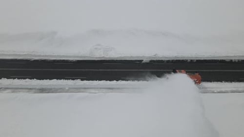 Aerial View of Snow Plower