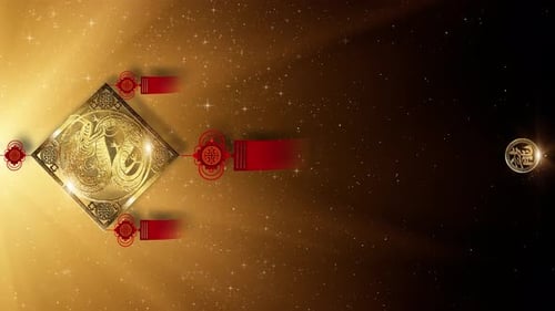 Golden Chinese Dragon Decorative New Year Celebration Background