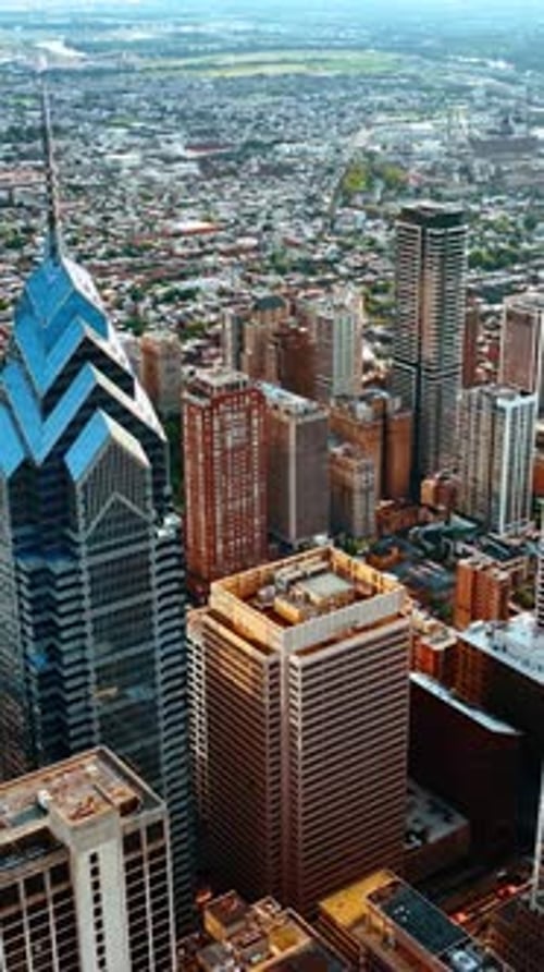 Remarkable view of Philadelphia downtown panorama.