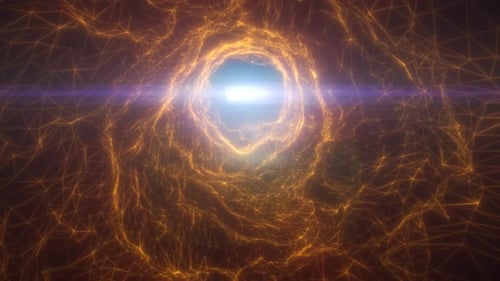 Futuristic Wireframe Tunnel Warp Light Speed Animation