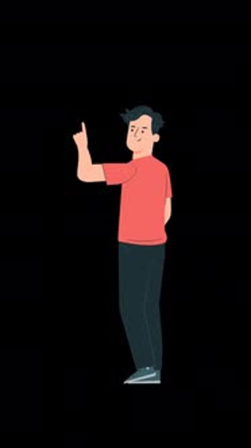 Man Pointing Finger Vertical Alpha Channel