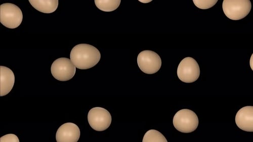 Realistic Brown Eggs Falling Alpha Channel Loop