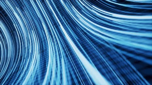 Flowing lines with digital cyberspace