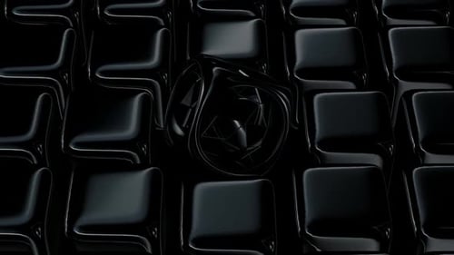 Abstract Dark Cubes Grid with Rotating Crystal Sphere
