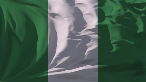 Animated Waving Fabric Flag of Nigeria Background