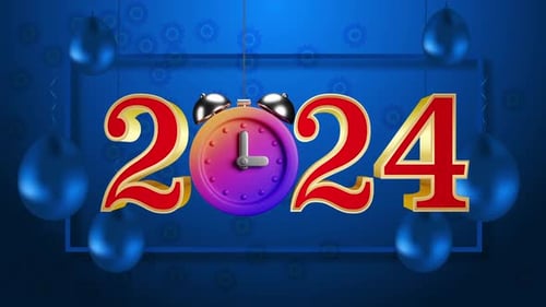 Frohes neues Jahr Animation 2024 Loop